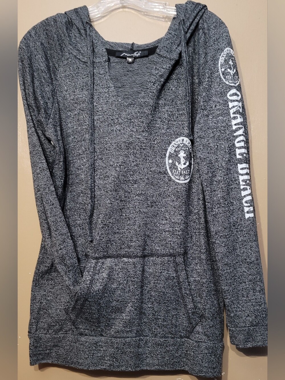 Heathered Black Pullover Hoodie - Women...Orange Beach, Stau Salty